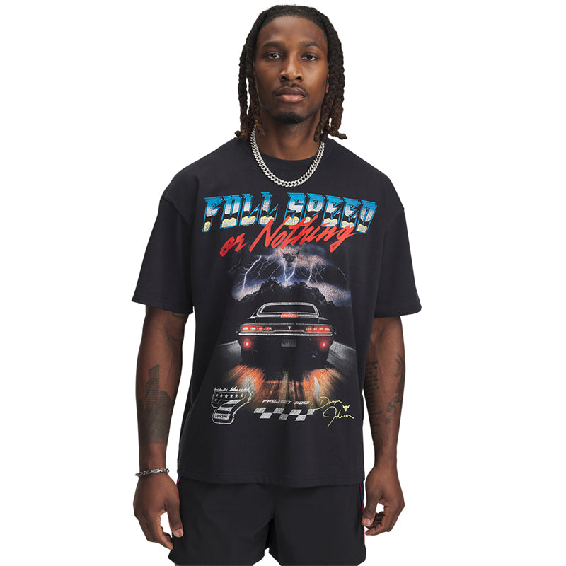 人気◆【UA ｘ Project Rock】Globe Heavyweight Short Sleeve Under Armour Men's Project Rock Balance Heavyweight Graphic