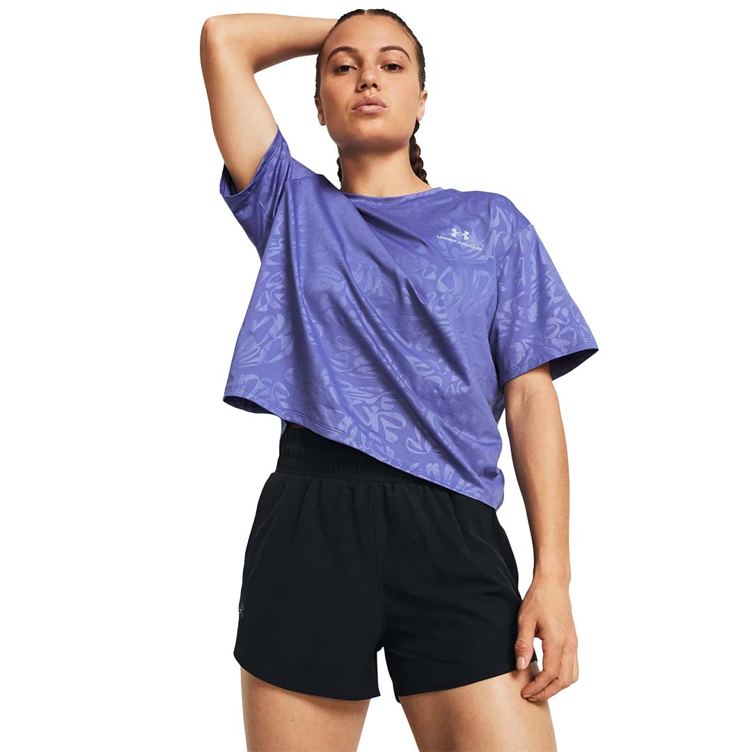 UA Women RUSH™ Energy Emboss Crop Short Sleeve | 1383640