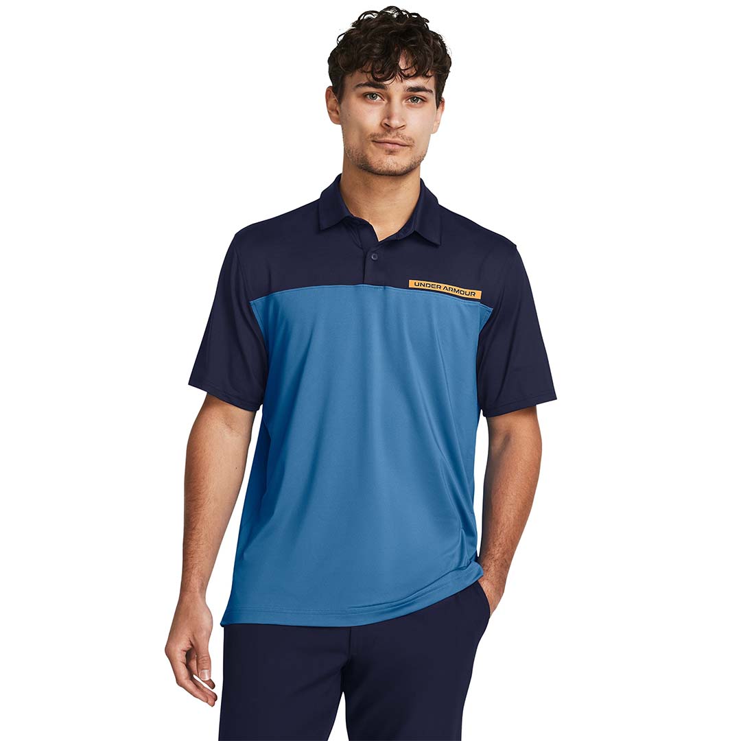 UA Men Tee To Green Color Block Polo | 1383139
