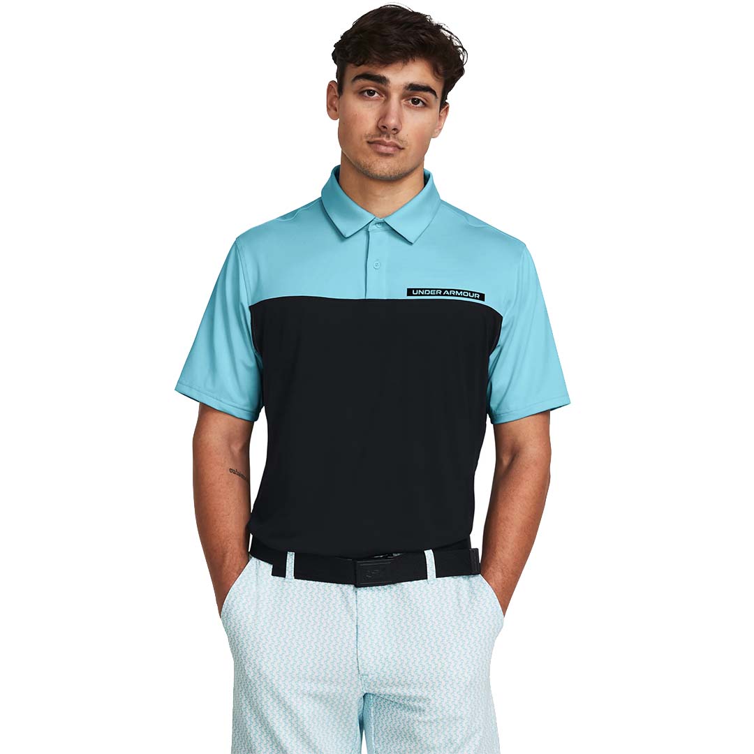 UA Men Tee To Green Color Block Polo | 1383139