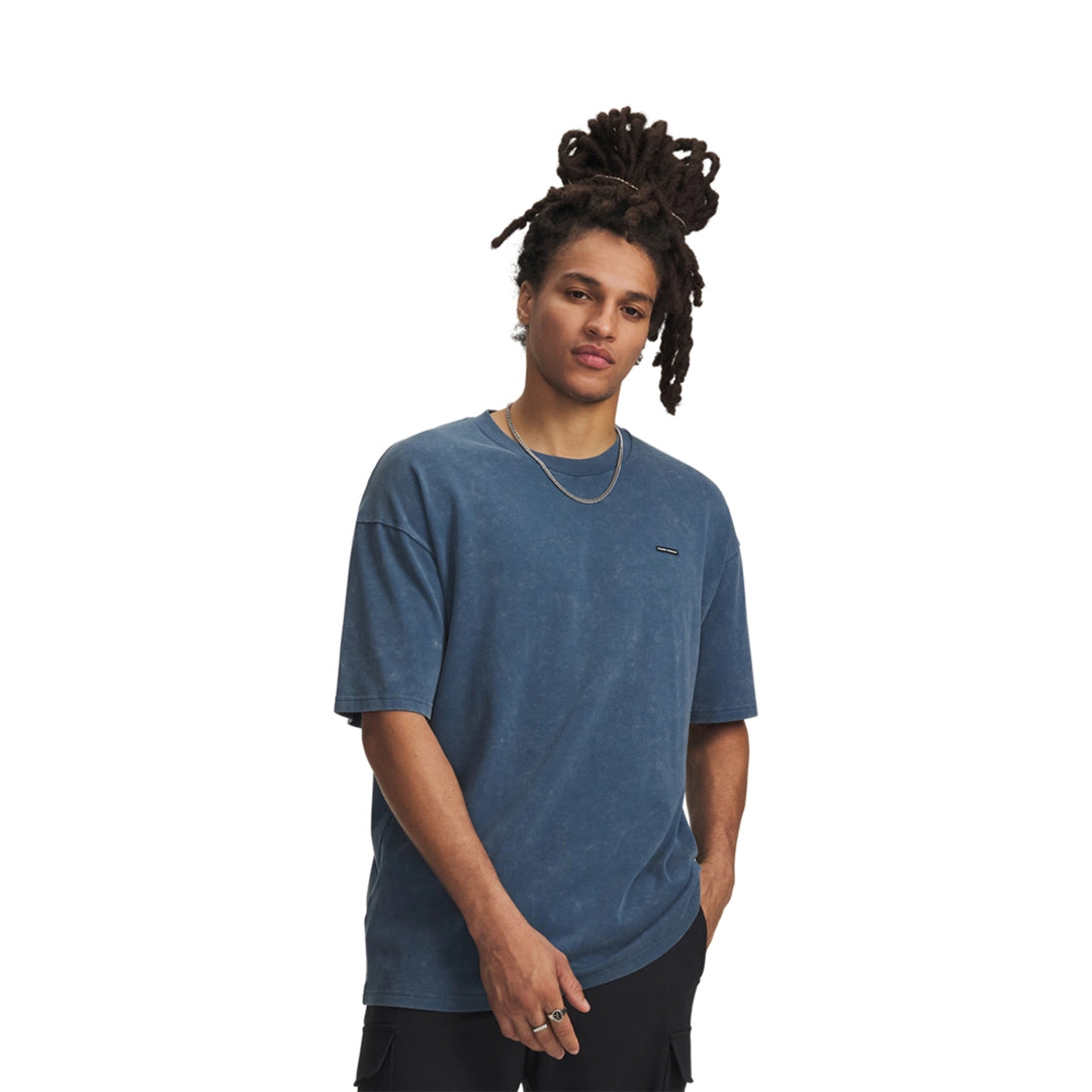 UA Men Heavyweight Oversized Logo Wash Short Sleeve | 1389147